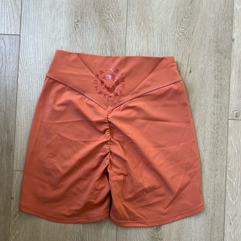 Gymshark Orange Athletic Shorts with Ruched back
